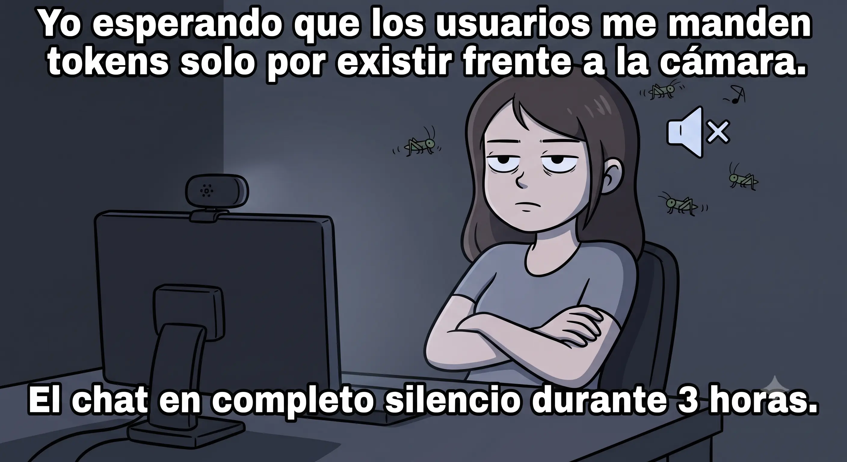 Meme sobre la falta de interacción con el chat