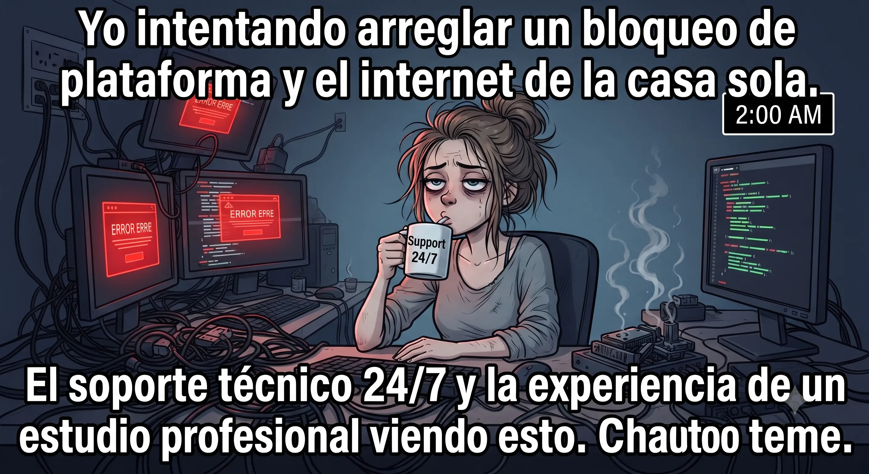 Meme sobre intentar resolver todo sola sin estudio profesional
